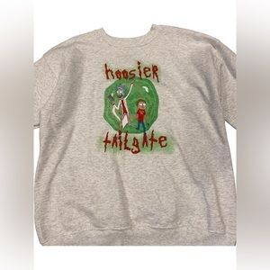 Hoosier Daddy Tailgate Rick & Morty Sweatshirt Indiana Size Medium‎